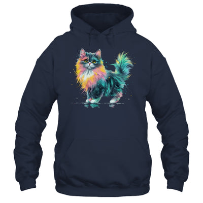 Cat Men Women Colourful Watercolour Cat Lover Animal Design Shirt & Tank Top | teecentury