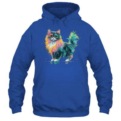 Cat Men Women Colourful Watercolour Cat Lover Animal Design Shirt & Tank Top | teecentury