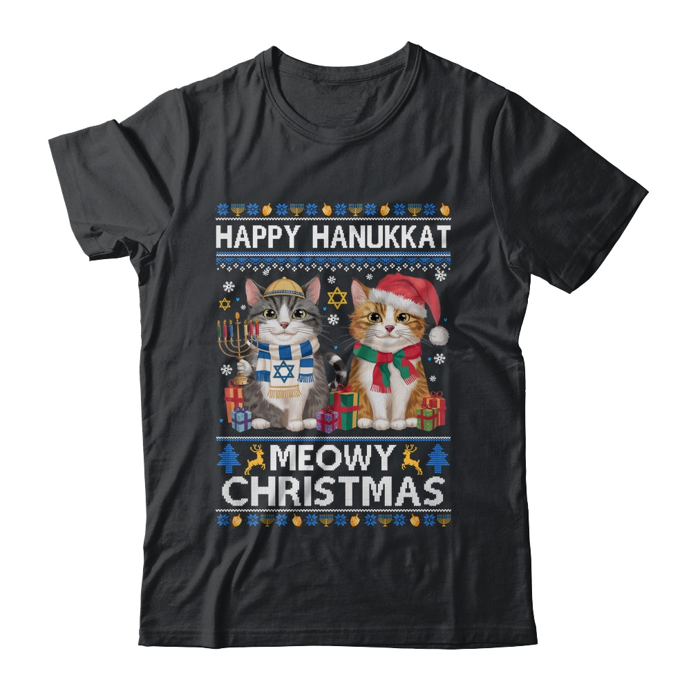 Cat Merry Christmas Ugly Happy Hanukkah Chanukah Christian Shirt & Sweatshirt | teecentury