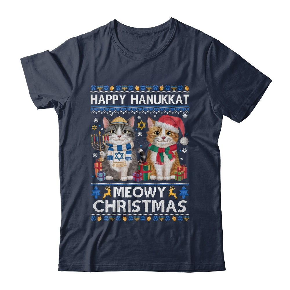 Cat Merry Christmas Ugly Happy Hanukkah Chanukah Christian Shirt & Sweatshirt | teecentury