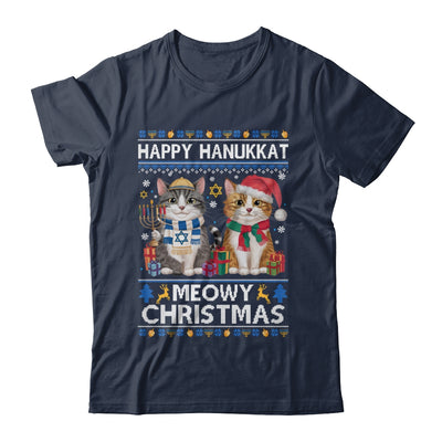 Cat Merry Christmas Ugly Happy Hanukkah Chanukah Christian Shirt & Sweatshirt | teecentury