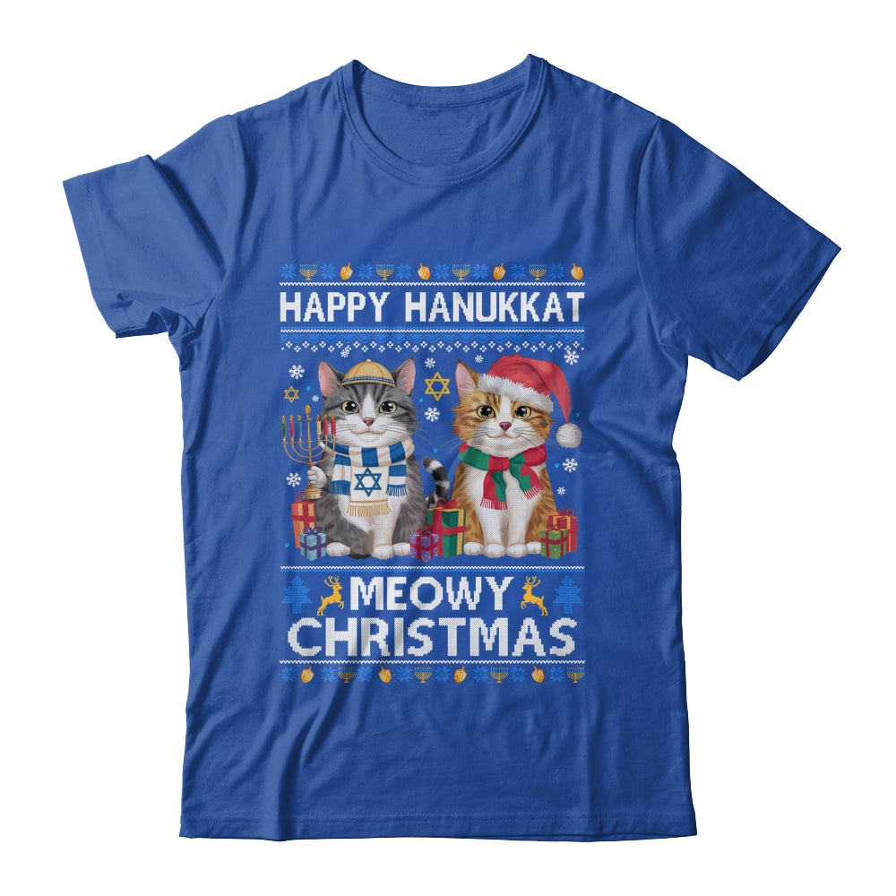 Cat Merry Christmas Ugly Happy Hanukkah Chanukah Christian Shirt & Sweatshirt | teecentury