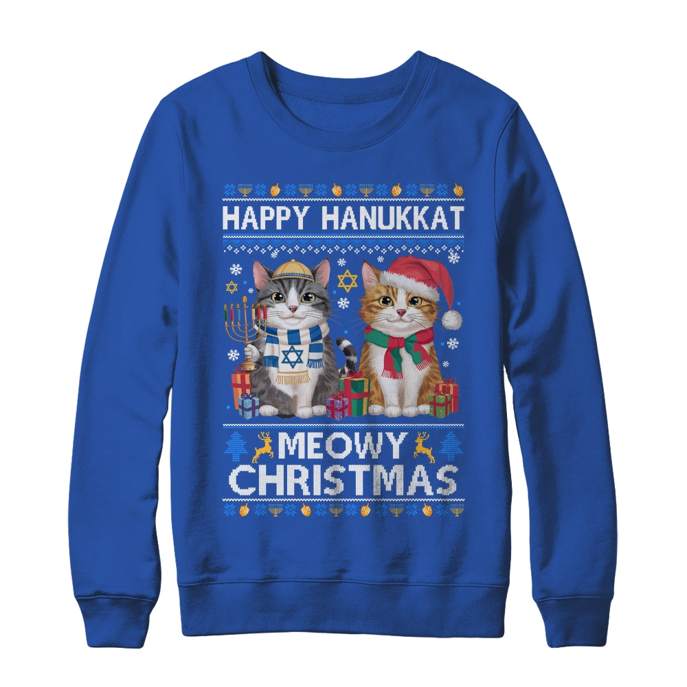 Cat Merry Christmas Ugly Happy Hanukkah Chanukah Christian Shirt & Sweatshirt | teecentury
