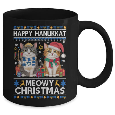 Cat Merry Christmas Ugly Happy Hanukkah Chanukah Christian Mug | teecentury
