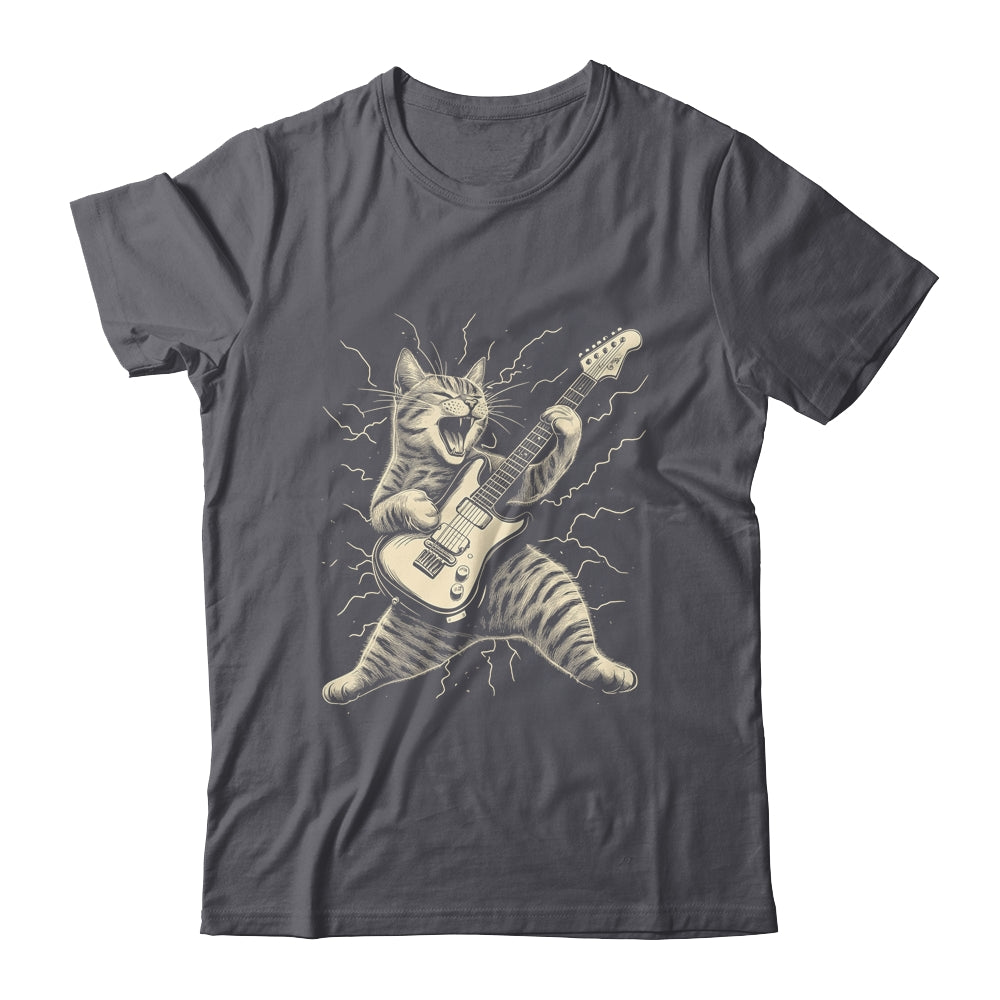 Cat Playing Guitar Rock Music Rock And Roll For Men Women Shirt & Hoodie | teecentury