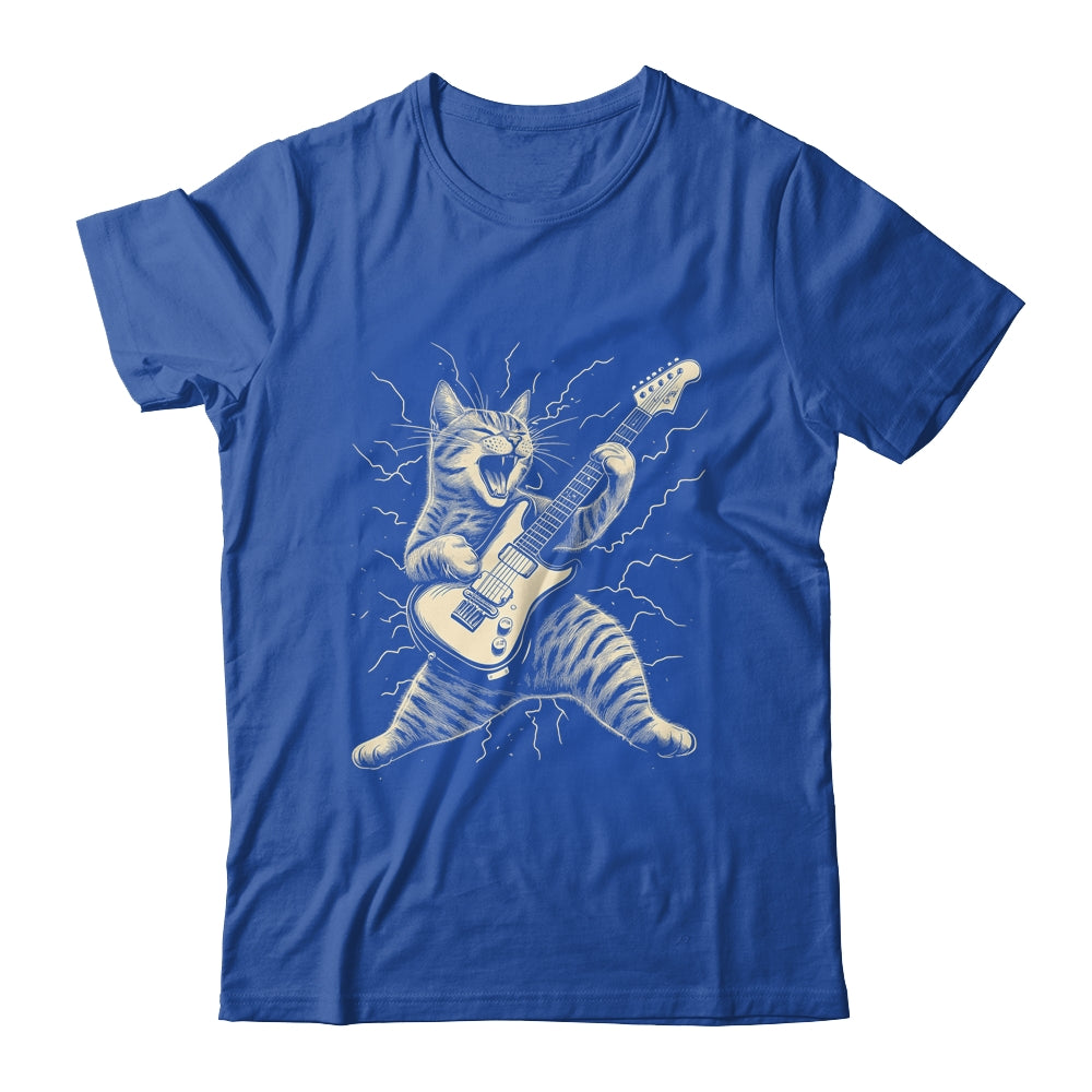 Cat Playing Guitar Rock Music Rock And Roll For Men Women Shirt & Hoodie | teecentury