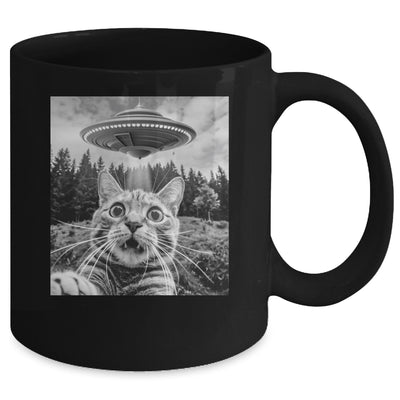 Cat Selfie With Alien UFO Funny Cat For Men Women Kids Mug | teecentury