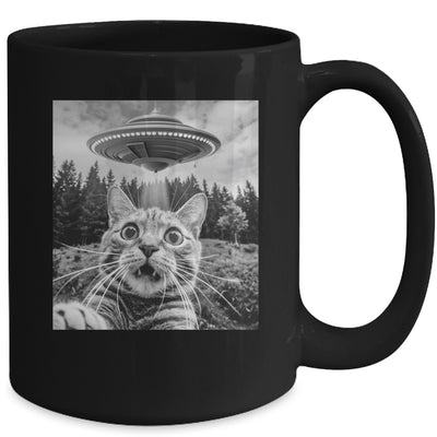 Cat Selfie With Alien UFO Funny Cat For Men Women Kids Mug | teecentury