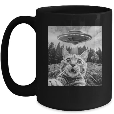 Cat Selfie With Alien UFO Funny Cat For Men Women Kids Mug | teecentury