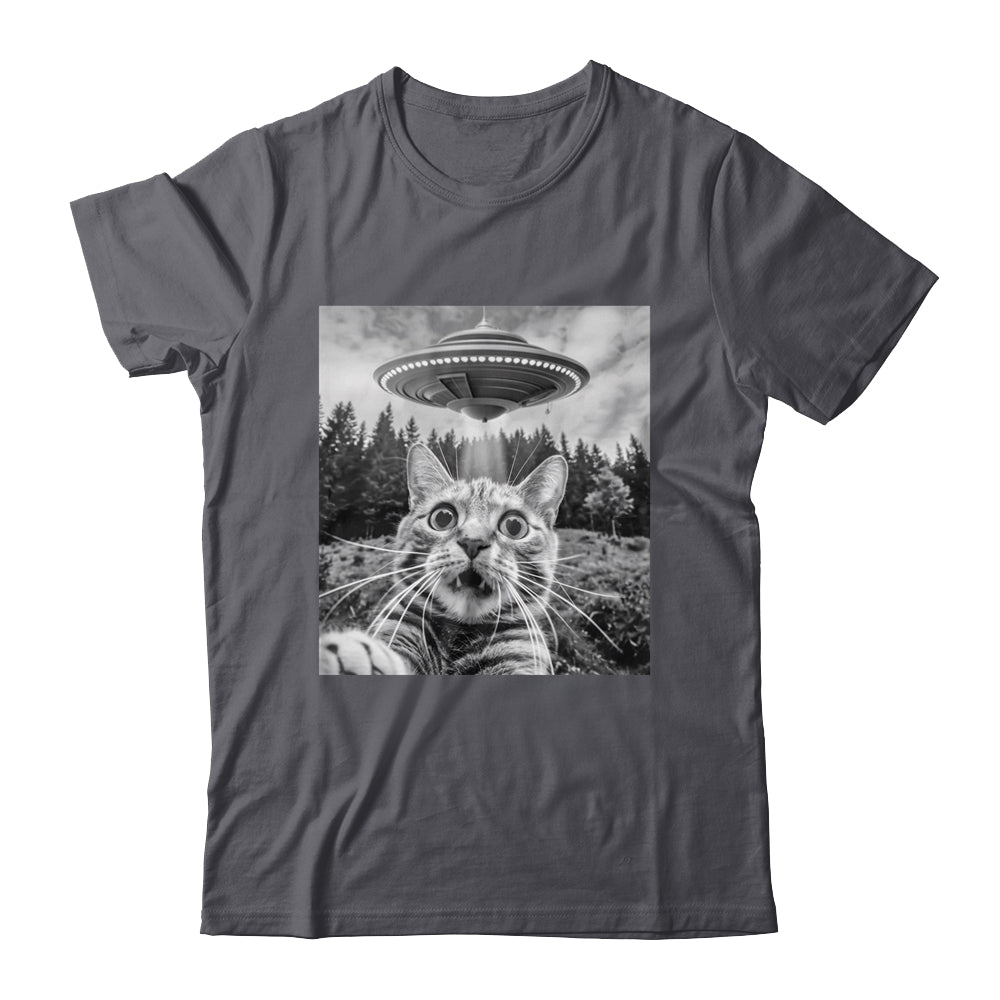 Cat Selfie With Alien UFO Funny Cat For Men Women Kids Shirt & Tank Top | teecentury