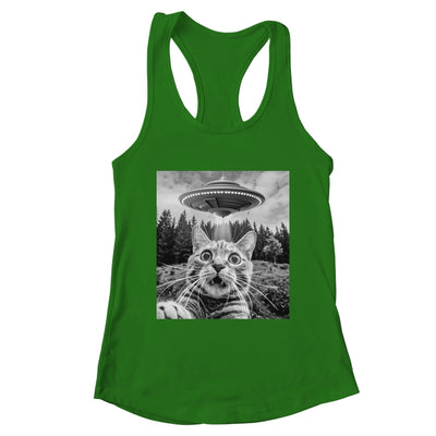 Cat Selfie With Alien UFO Funny Cat For Men Women Kids Shirt & Tank Top | teecentury