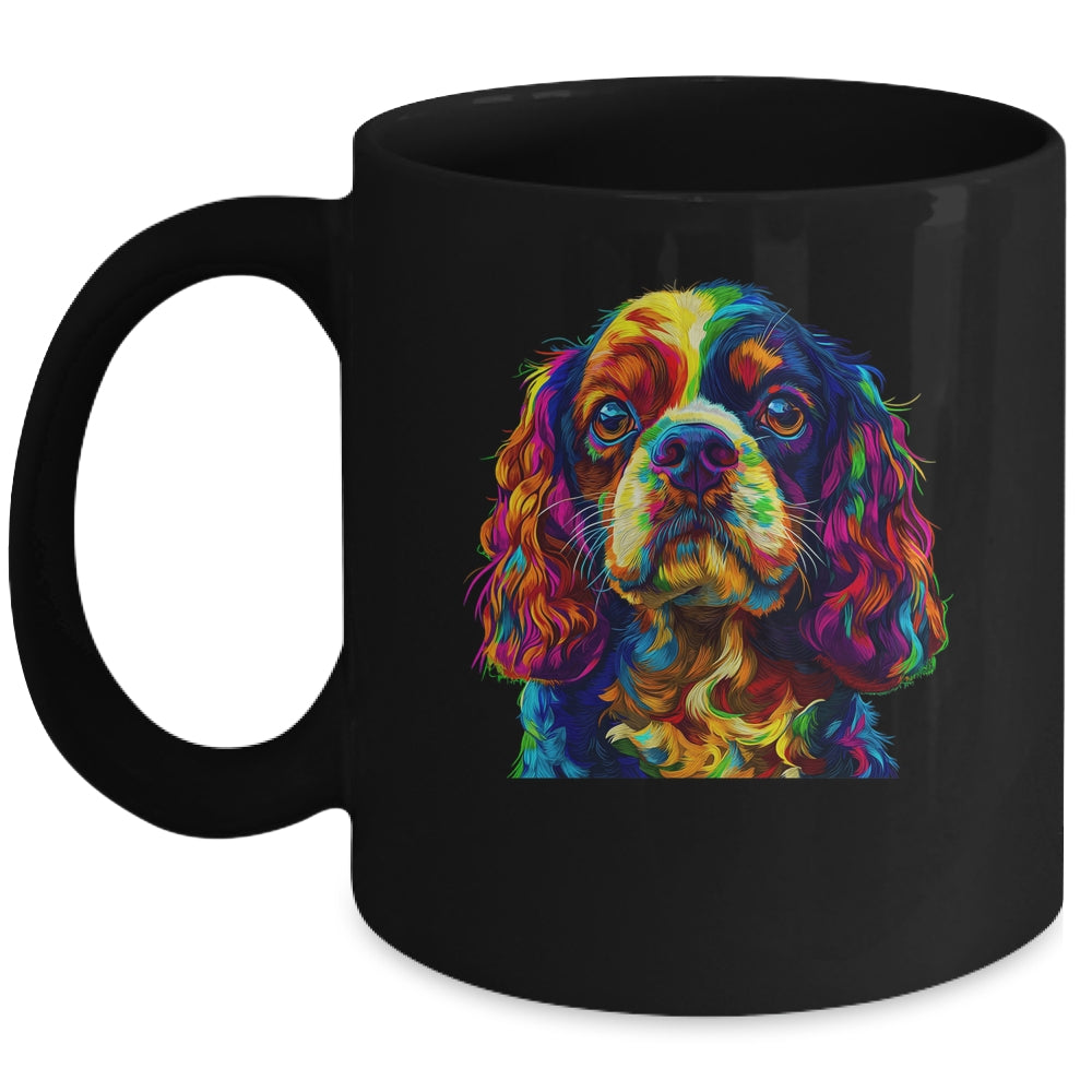 Cavalier King Charles Spaniel Dog Colorful Face Dog Lover Men Women Mug | teecentury