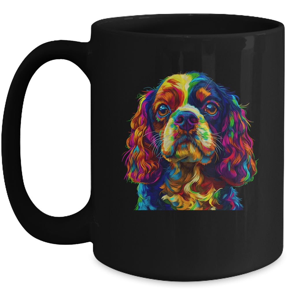 Cavalier King Charles Spaniel Dog Colorful Face Dog Lover Men Women Mug | teecentury