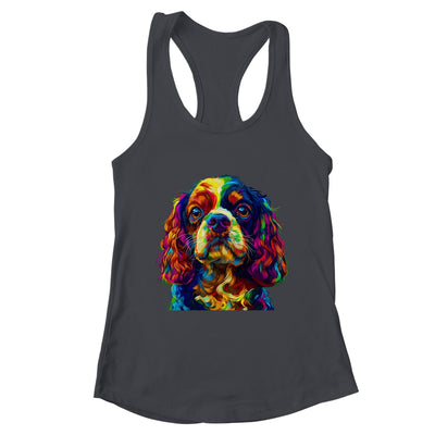 Cavalier King Charles Spaniel Dog Colorful Face Dog Lover Men Women Shirt & Tank Top | teecentury