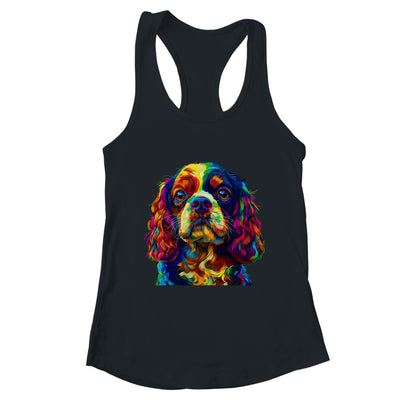 Cavalier King Charles Spaniel Dog Colorful Face Dog Lover Men Women Shirt & Tank Top | teecentury