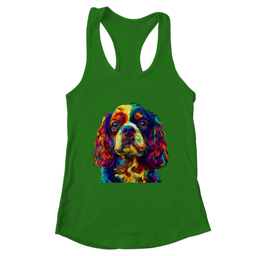 Cavalier King Charles Spaniel Dog Colorful Face Dog Lover Men Women Shirt & Tank Top | teecentury