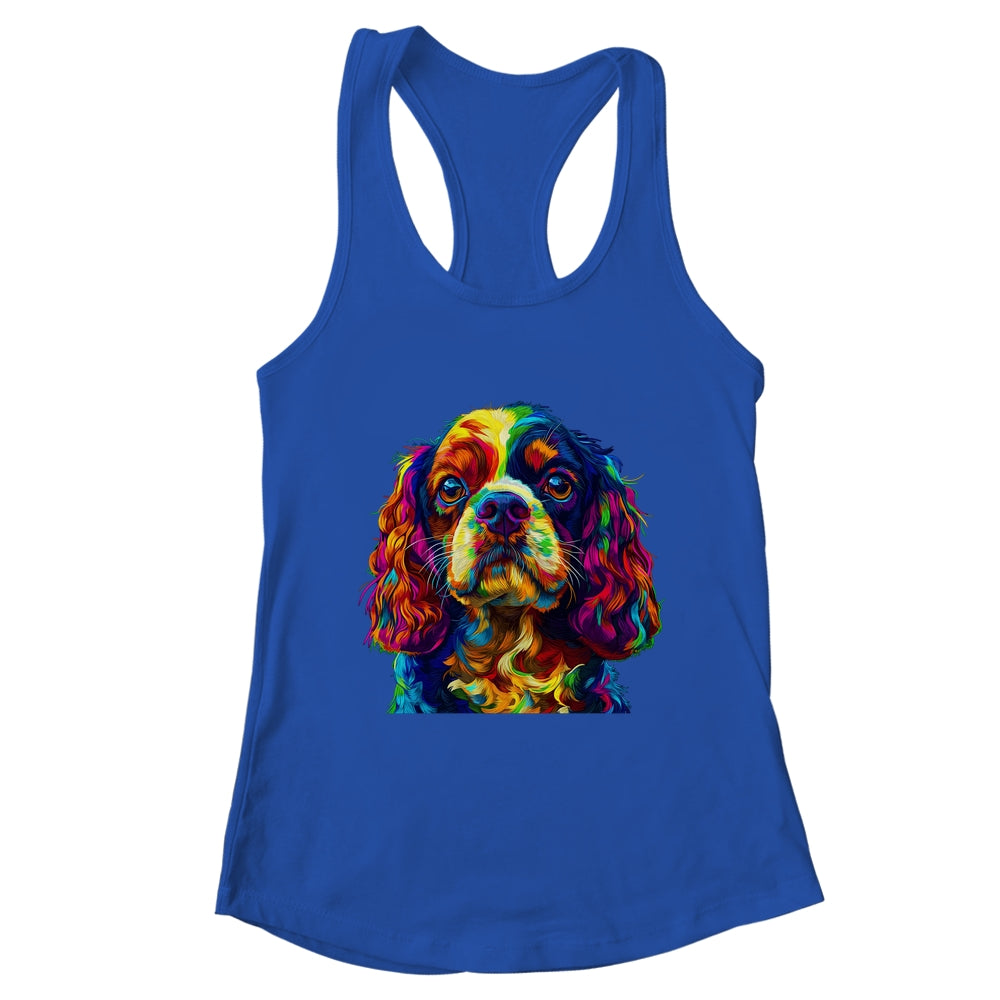 Cavalier King Charles Spaniel Dog Colorful Face Dog Lover Men Women Shirt & Tank Top | teecentury