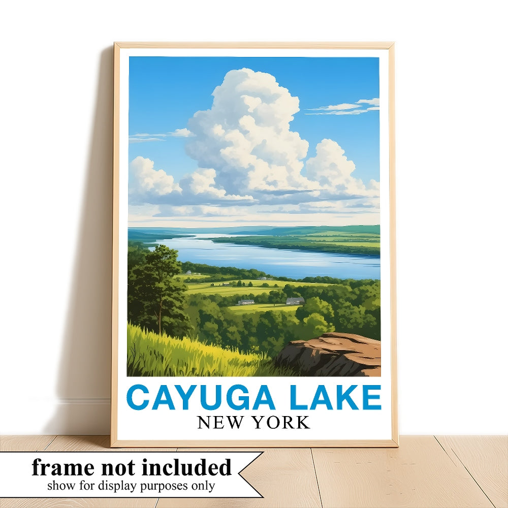 Cayuga Lake Landscape Poster Beauty Of New York's Countryside Nature Lovers Souvenir Perfect Wall Art Painting Picture For Home Decor Living Room Office Decor Unframed | teecentury
