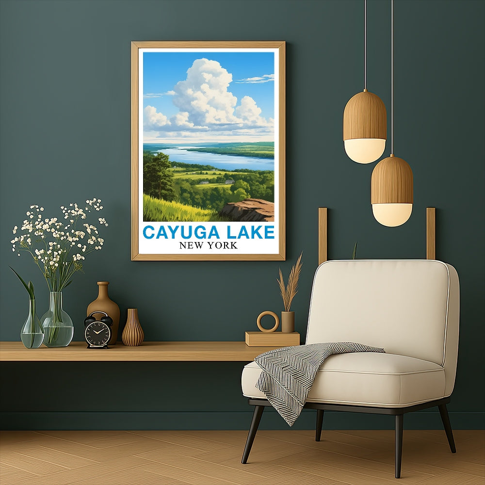 Cayuga Lake Landscape Poster Beauty Of New York's Countryside Nature Lovers Souvenir Perfect Wall Art Painting Picture For Home Decor Living Room Office Decor Unframed | teecentury