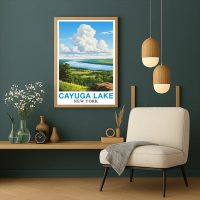 Cayuga Lake Landscape Poster Beauty Of New York's Countryside Nature Lovers Souvenir Perfect Wall Art Painting Picture For Home Decor Living Room Office Decor Unframed | teecentury