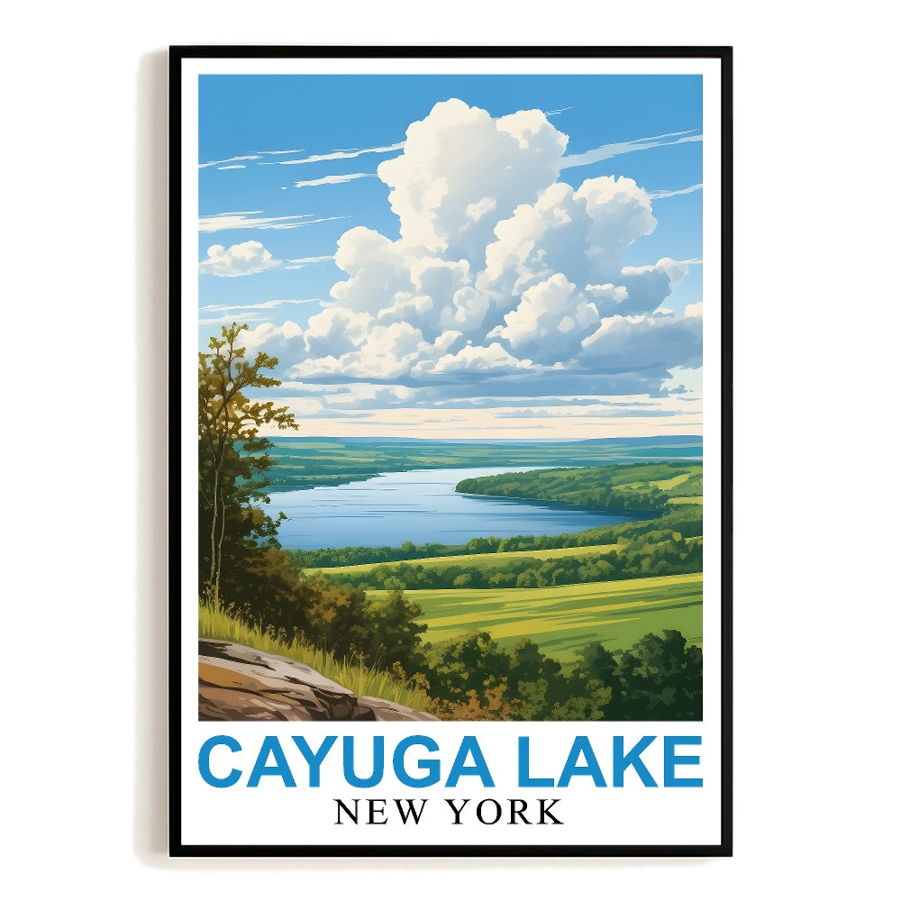 Cayuga Lake New York Landscape Poster Peaceful And Scenic Beauty Ideal Gift For Nature Lovers Travel Enthusiasts Perfect Wall Art Print Home And Office Decor Unframed | teecentury