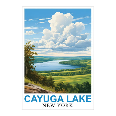 Cayuga Lake New York Landscape Poster Peaceful And Scenic Beauty Ideal Gift For Nature Lovers Travel Enthusiasts Perfect Wall Art Print Home And Office Decor Unframed | teecentury