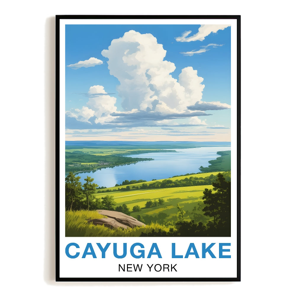 Cayuga Lake New York Travel Poster Vintage Scenic Ideal Souvenir Wall Art Landscape Print Painting Picture For Home Living Room Office Bedroom Decor Unframed | teecentury