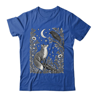 Celestial Floral Fox Crow Moon Astrology Wildlife Nature Shirt & Tank Top | teecentury