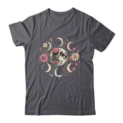 Celestial Moon Phase Boho Wildflowers Zodiac Witchcore Shirt & Tank Top | teecentury