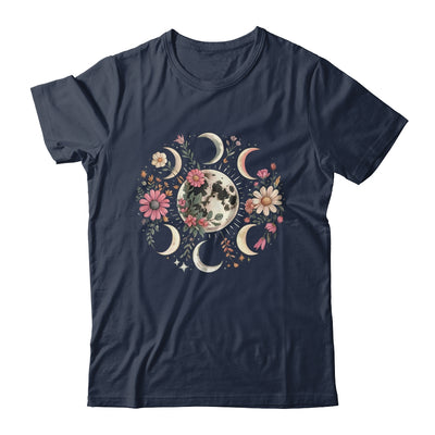 Celestial Moon Phase Boho Wildflowers Zodiac Witchcore Shirt & Tank Top | teecentury
