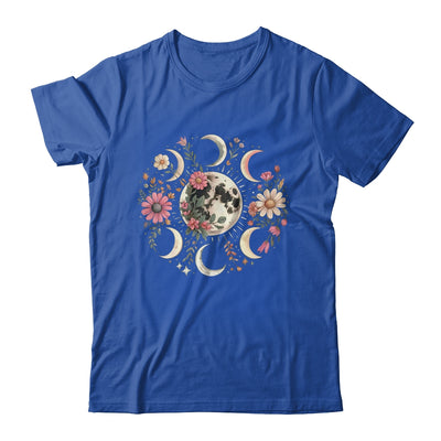 Celestial Moon Phase Boho Wildflowers Zodiac Witchcore Shirt & Tank Top | teecentury