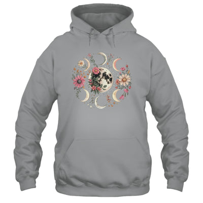 Celestial Moon Phase Boho Wildflowers Zodiac Witchcore Shirt & Tank Top | teecentury