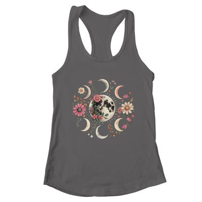 Celestial Moon Phase Boho Wildflowers Zodiac Witchcore Shirt & Tank Top | teecentury