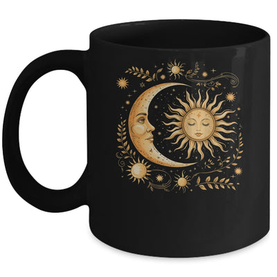Celestial Sun Moon Flower Astrology Moon Phases Mystical Mug | teecentury