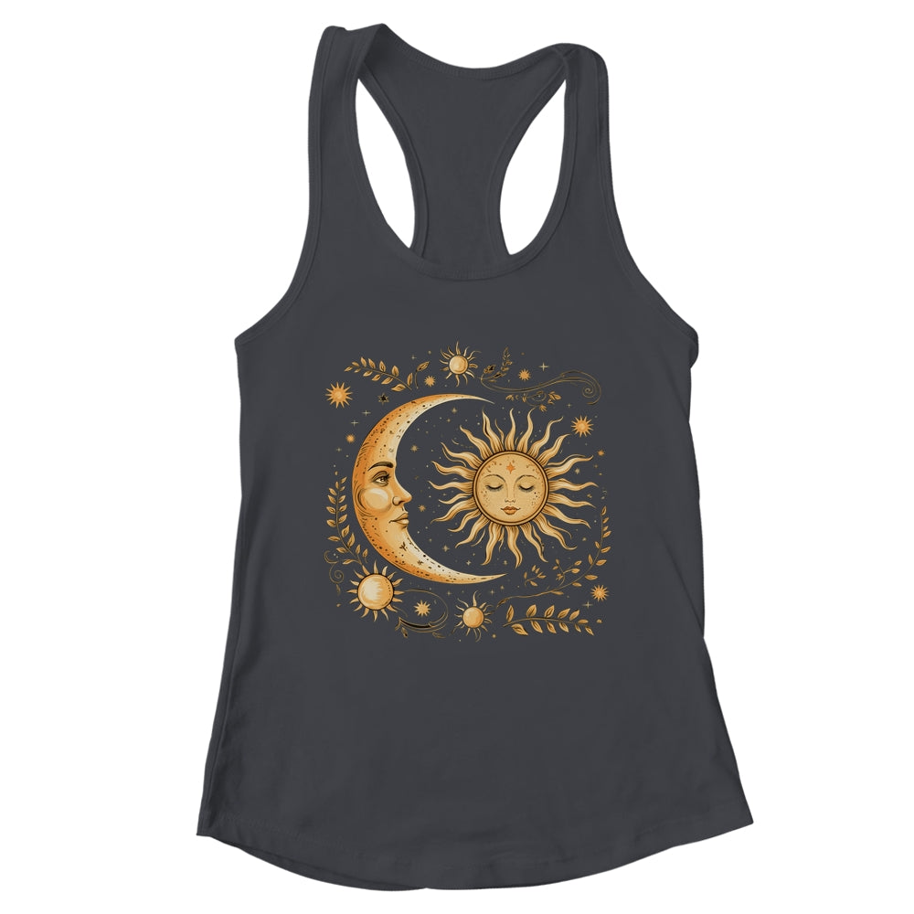 Celestial Sun Moon Flower Astrology Moon Phases Mystical Shirt & Tank Top | teecentury