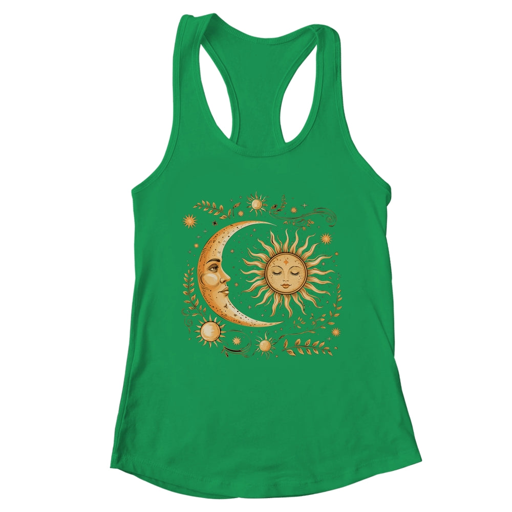 Celestial Sun Moon Flower Astrology Moon Phases Mystical Shirt & Tank Top | teecentury
