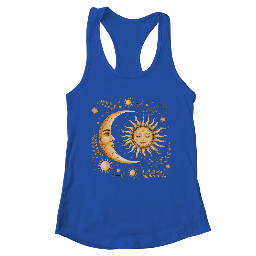 Celestial Sun Moon Flower Astrology Moon Phases Mystical Shirt & Tank Top | teecentury
