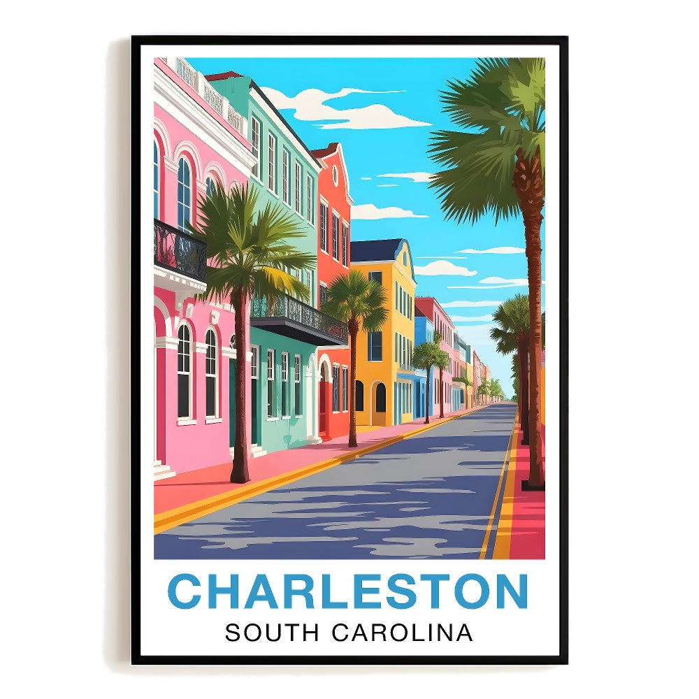 Charleston South Carolina Vintage Travel Poster Nature City Wall Art Landscape Picture Prints Suitable For Home Room Living Room Office Bedroom Aesthetic Decor Unframed | teecentury
