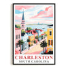 Charleston Travel Print Poster City South Carolina Southern Souvenir Wall Art Landscape Picture Suitable For Home Room Living Room Bedroom Aesthetic Decor Unframed | teecentury