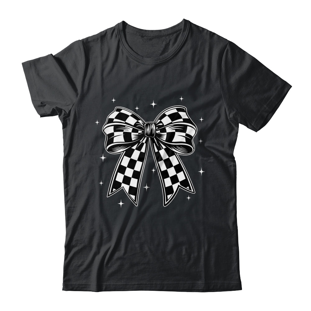 Checkered Bow Tie Flag Automobile Motor Race Car Racing Team Shirt & Tank Top | teecentury