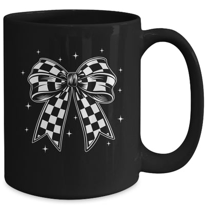 Checkered Bow Tie Flag Automobile Motor Race Car Racing Team Mug | teecentury