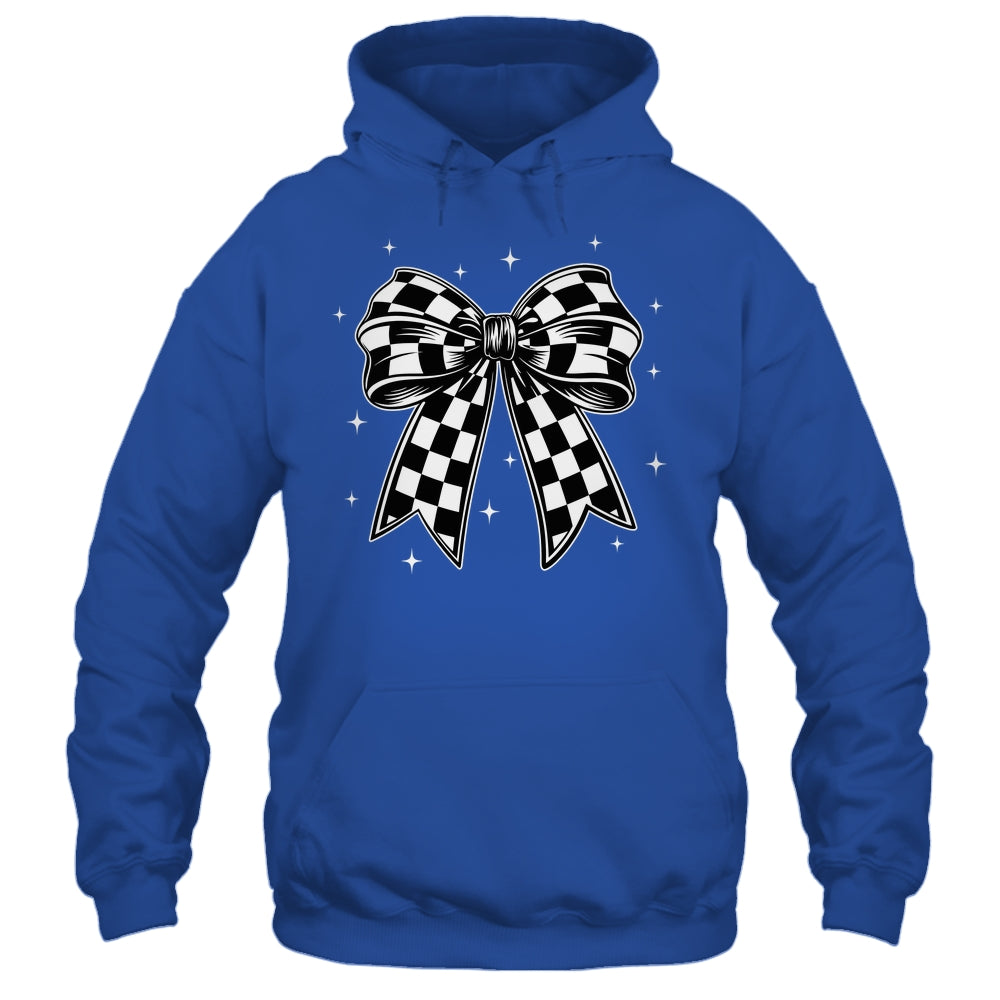 Checkered Bow Tie Flag Automobile Motor Race Car Racing Team Shirt & Tank Top | teecentury