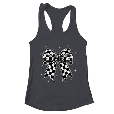 Checkered Bow Tie Flag Automobile Motor Race Car Racing Team Shirt & Tank Top | teecentury