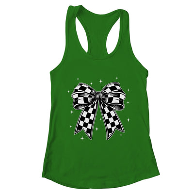 Checkered Bow Tie Flag Automobile Motor Race Car Racing Team Shirt & Tank Top | teecentury