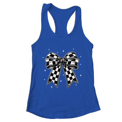 Checkered Bow Tie Flag Automobile Motor Race Car Racing Team Shirt & Tank Top | teecentury