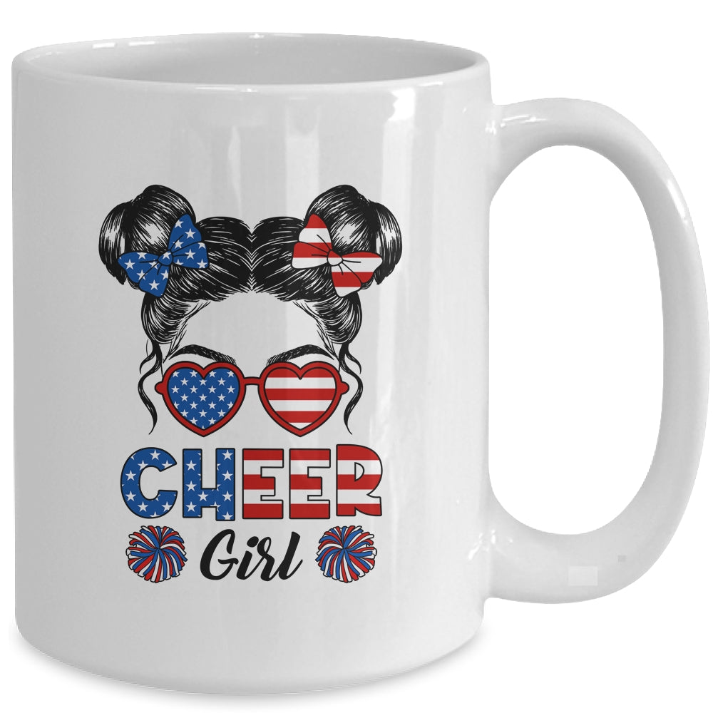 Cheer Girl American Flag Cheerleading Cheerleader Youth Teen Mug | teecentury