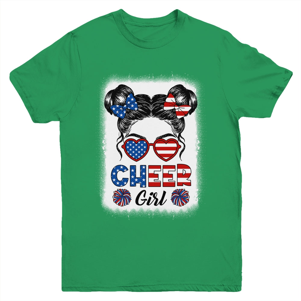 Cheer Girl American Flag Cheerleading Cheerleader Youth Teen Youth Shirt | teecentury