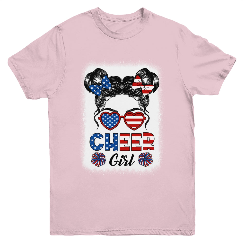 Cheer Girl American Flag Cheerleading Cheerleader Youth Teen Youth Shirt | teecentury