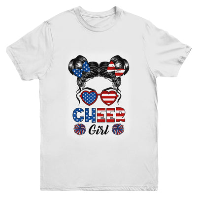 Cheer Girl American Flag Cheerleading Cheerleader Youth Teen Youth Shirt | teecentury
