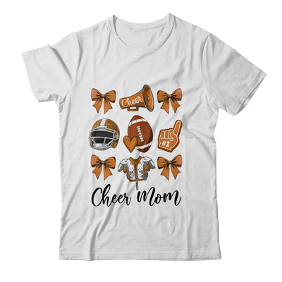 Cheer Mom Brown Women Cheerleading Football Coquette Bow Shirt & Sweatshirt | teecentury